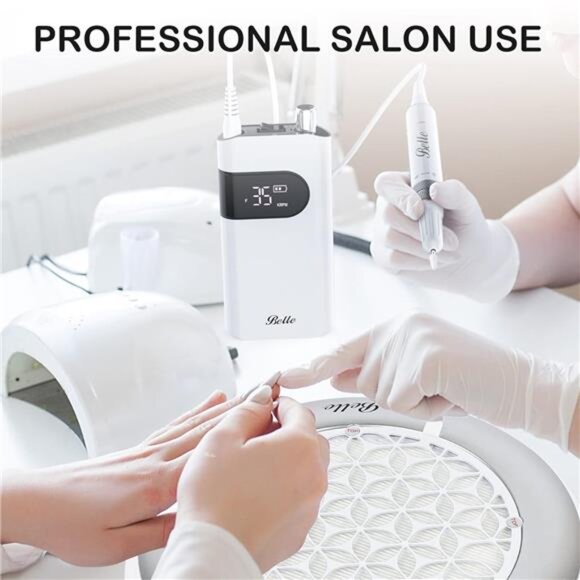 Electric Nail Drill, 35000RPM Coreless Professional Nail Efile with 6 Nail Drill - Picture 5 of 7